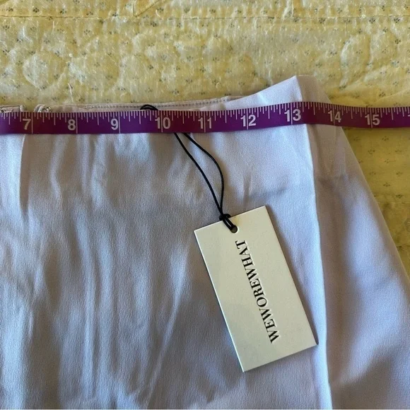 NWT WeWoreWhat purple lilac satin mini skirt women’s small - Picture 10 of 11